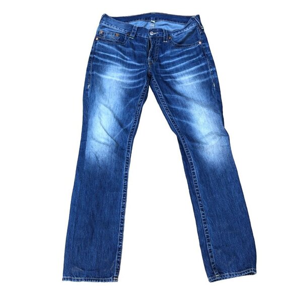 Vintage True Religion Jeans Size 34 STRAIGHT Blue - Picture 3 of 6